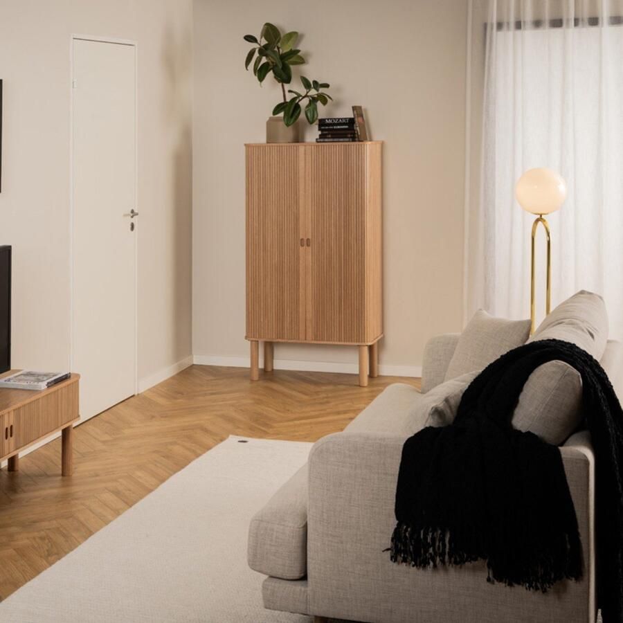 Giga Living Wandkast Naturel MDF Schuifdeuren 80x40x145cm Rustam - Foto 2