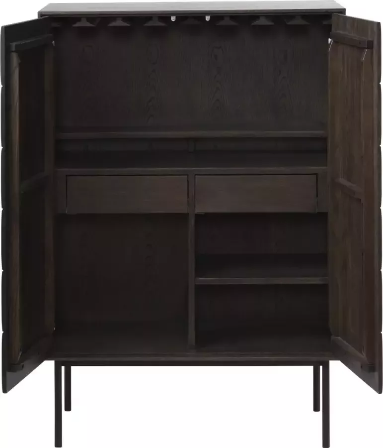 Giga Living Kast Eikenhout Donkerbruin 45x90x129cm 2-Deurs Kast Latina - Foto 3