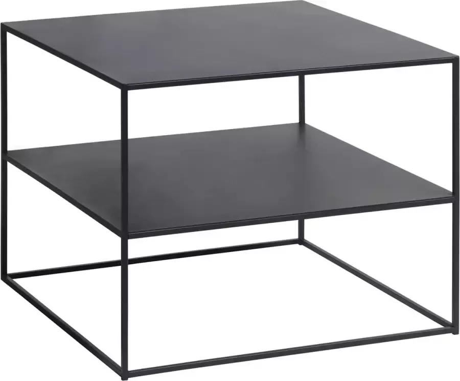 Giga Living Salontafel Metaal Zwart 65x65cm Vierkant Tafel Pebble - Foto 1