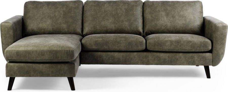 Giga Meubel 3-Zits Bank Groen Stof Textiel 258x155x83cm 3-Zits Bank Savannah