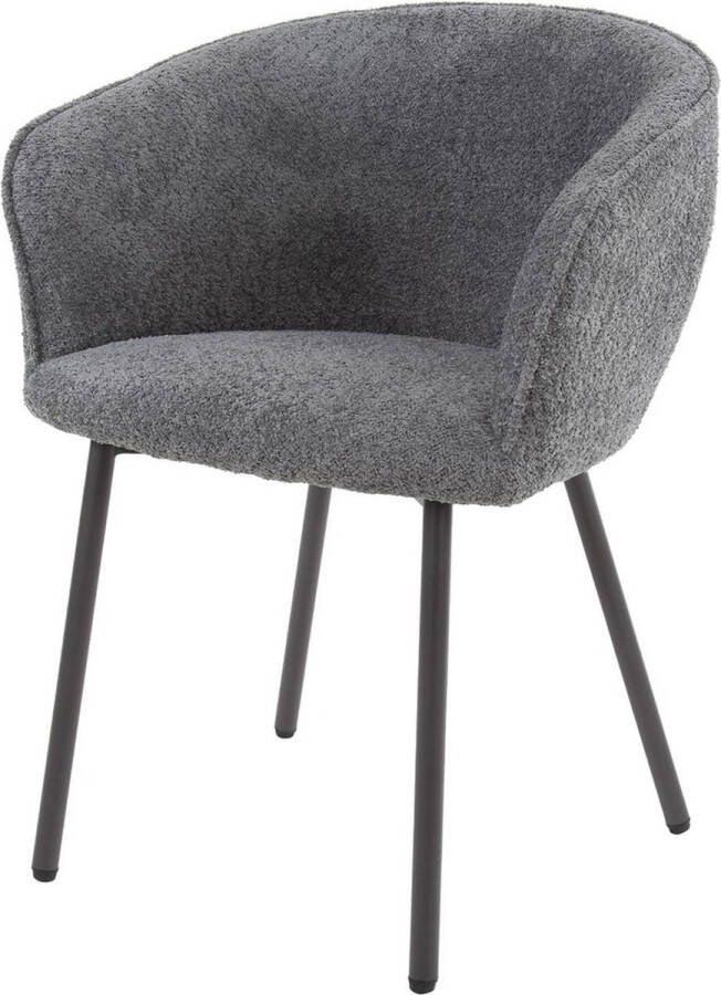Giga Meubel Armstoel Bouclé Grijs Zitdiepte 44cm 62x56x81cmc Japandi