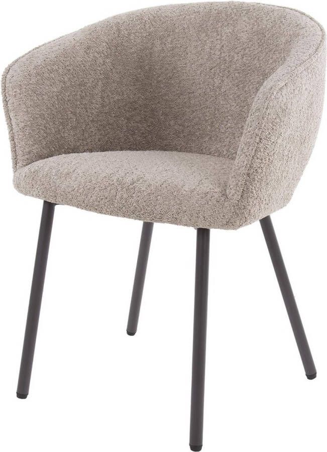 Giga Meubel Armstoel Bouclé Zand Zitdiepte 44cm 62x56x81cm Japandi