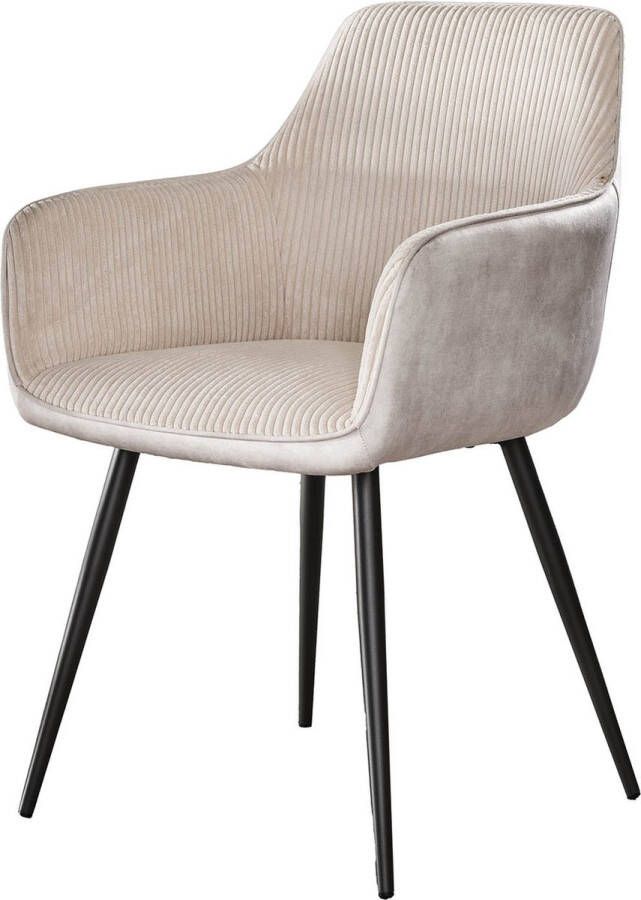 Giga Meubel Armstoel Rib Gebroken Wit Zithoogte 45cm Mix Rib Set van 2