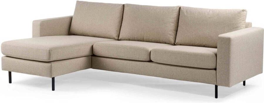 Giga Meubel Bank 3-Zits Beige Stof 251x133x82cm Bank Hayne Dillon