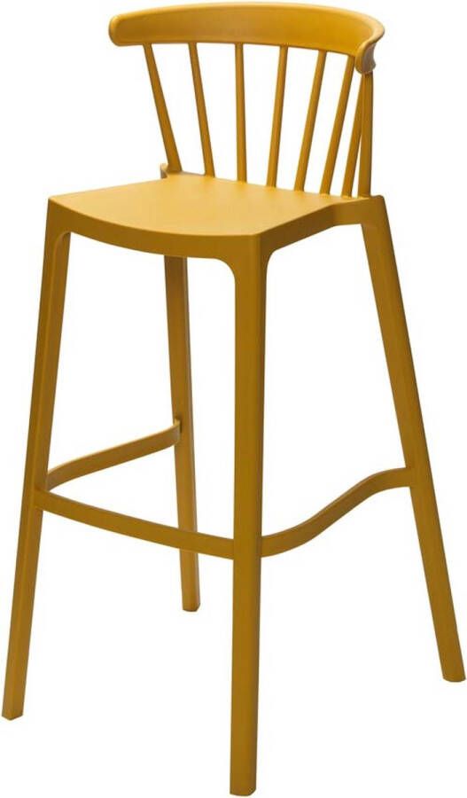 Giga Meubel Barkruk Geel Kunststof Zithoogte 77cm 55x56x103cm Set van 4