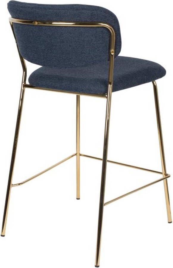 Giga Meubel Barkruk Katoen Donker Blauw 54x48x89cm Zithoogte 65cm