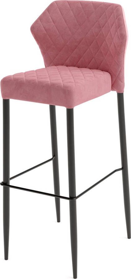 Giga Meubel Barkruk Roze Velvet Stapelbaar Zithoogte 79cm Louis