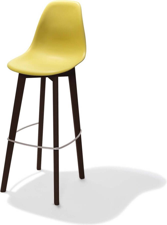 Giga Meubel Barkruk Stapelbaar Geel Kunststof Zithoogte 80cm Keeve