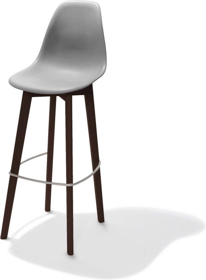 Giga Meubel Barkruk Stapelbaar Grijs Kunststof Zithoogte 80cm Keeve Set van 4