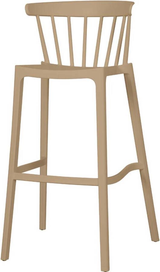 Giga Meubel Barkruk Zand Kunststof Zithoogte 77cm 55x56x103cm Set van 4