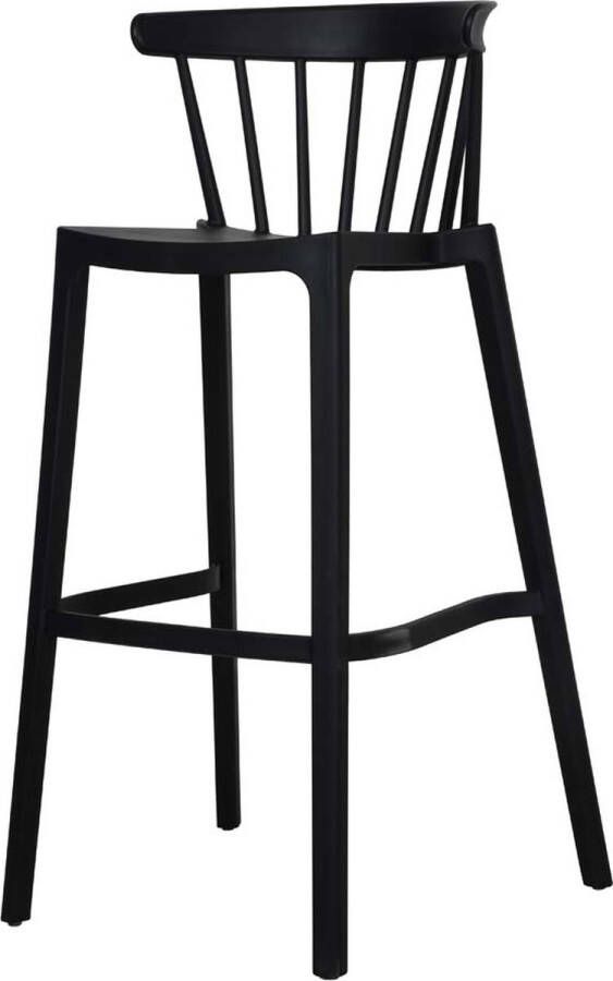 Giga Meubel Barkruk Zwart Kunststof Zithoogte 77cm 55x56x103cm Set van 4