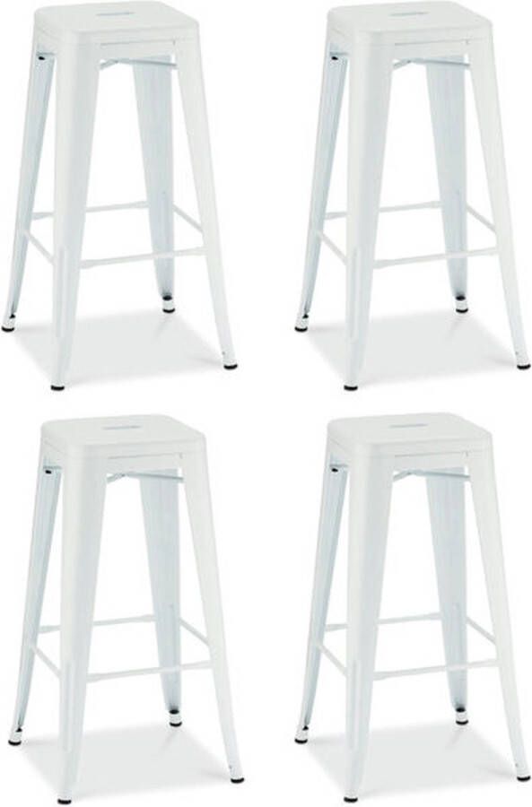 Giga Meubel Barstoel Wit Metaal 43x43x76cm Korona