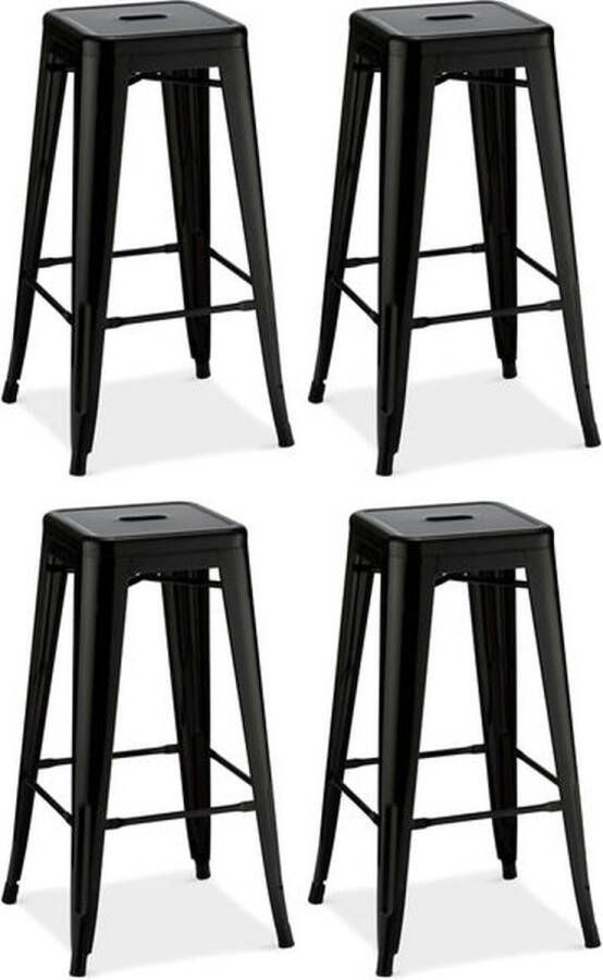 Giga Meubel Barstoel Zwart Metaal 43x43x76cm Korona