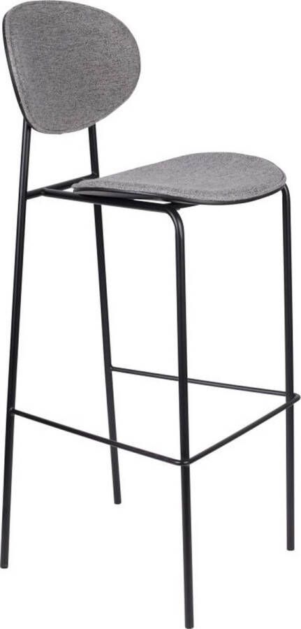 Giga Meubel Barstoel Ovaal Grijs Katoen 39x49x96cm