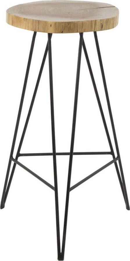 Giga Meubel Barstoel Naturel Acaciahout 37x37x75cm Zitdiepte 37cm