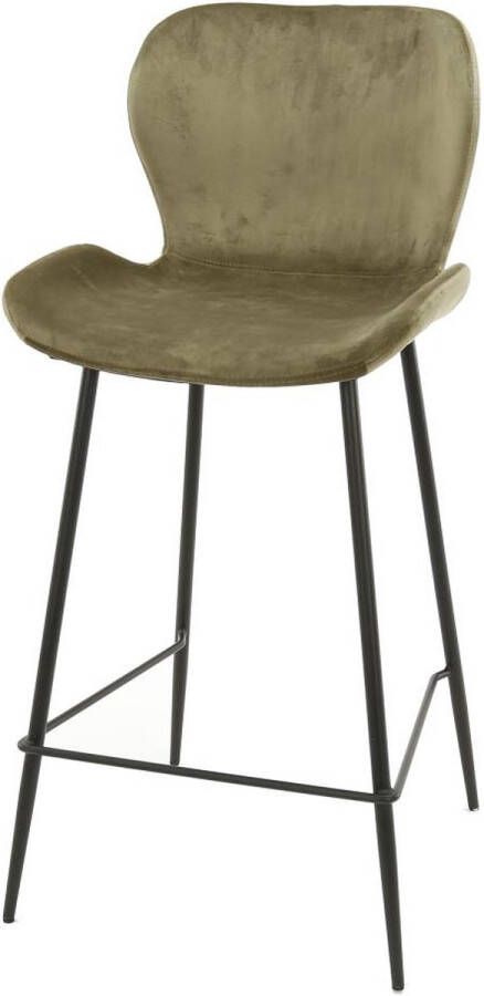 Giga Meubel Barstoel velvet Champagne 47x51x99cm Incl. Rugleuning Set van 4