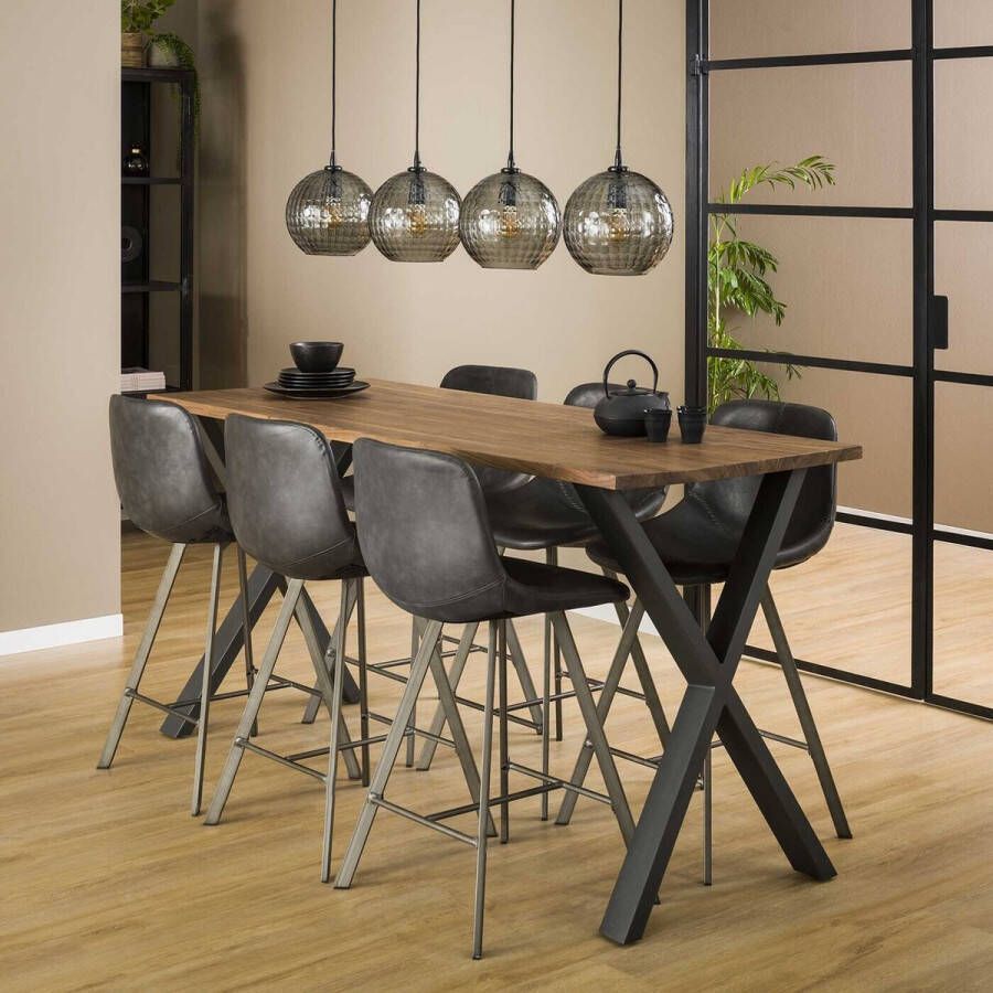 Giga Meubel Bartafel Notenhout Naturel 180cm Rechthoekig Tafel Daytona