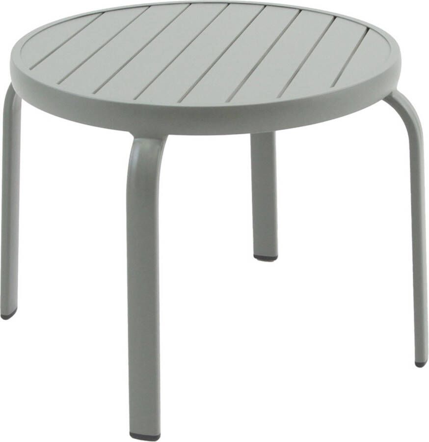 Giga Meubel Bijzettafel Buiten Rond Grijs Metaal 50x50x43cm Phil