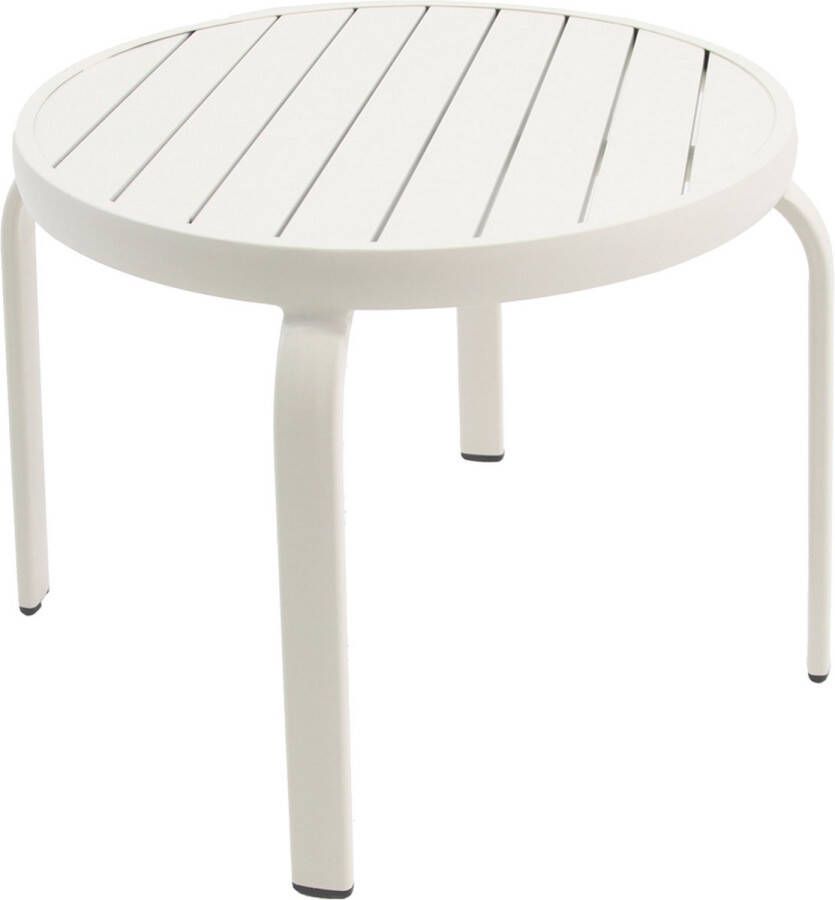 Giga Meubel Bijzettafel Buiten Rond Wit Metaal 50x50x43cm Phil