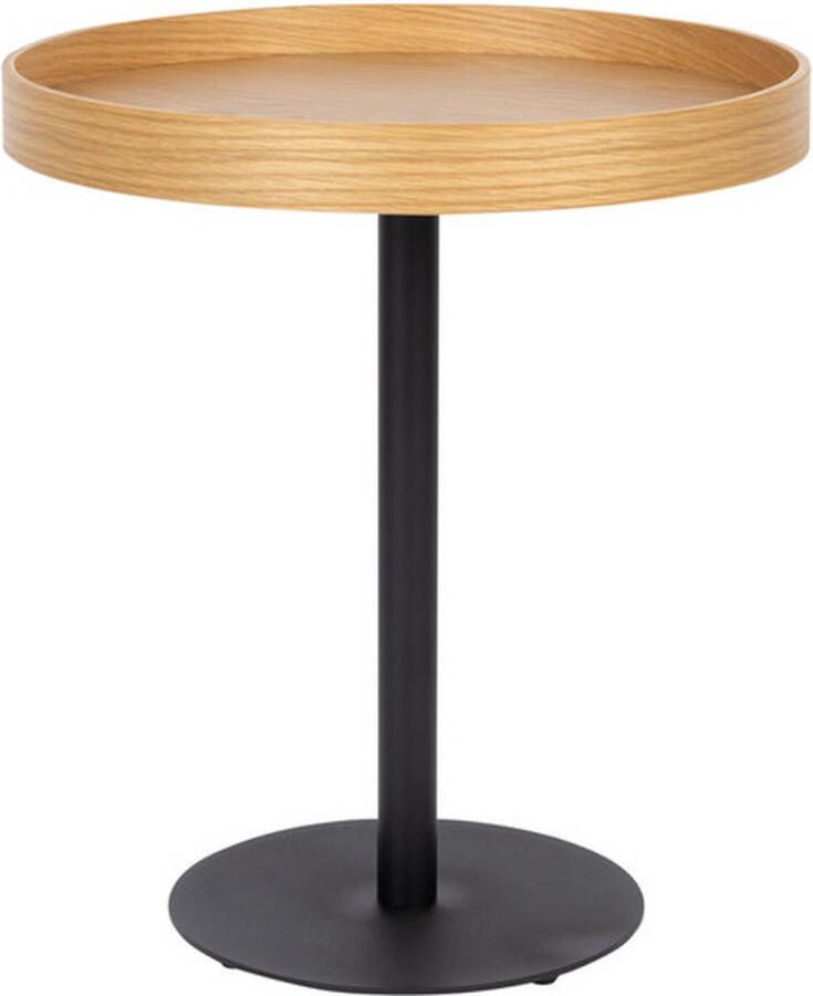 Giga Meubel Bijzettafel Rond Naturel Eiken Fineer 45x45x40cm Yuri
