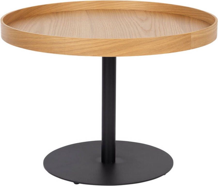 Giga Meubel Bijzettafel Rond Naturel Eiken Fineer 56x56x40cm Yuri
