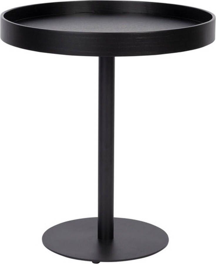 Giga Meubel Bijzettafel Rond Zwart Eiken Fineer 45x45x40cm Yuri