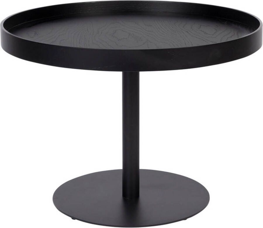 Giga Meubel Bijzettafel Rond Zwart Eiken Fineer 56x56x40cm Yuri