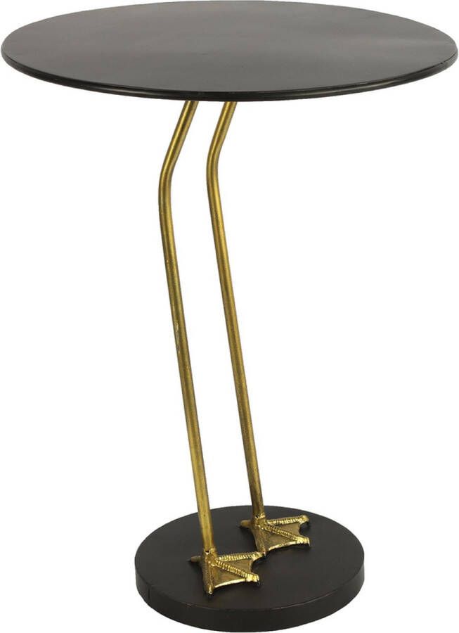 Giga Meubel Bijzettafel Rond Zwart Ijzer 45x45x59cm Bijzettafel Columbine Zwart IJzer