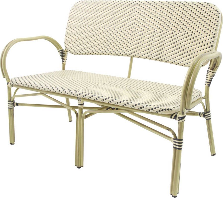 Giga Meubel Bistrobank Wit Zwart Aluminium Rotan 130x89 cm Felix - Foto 2