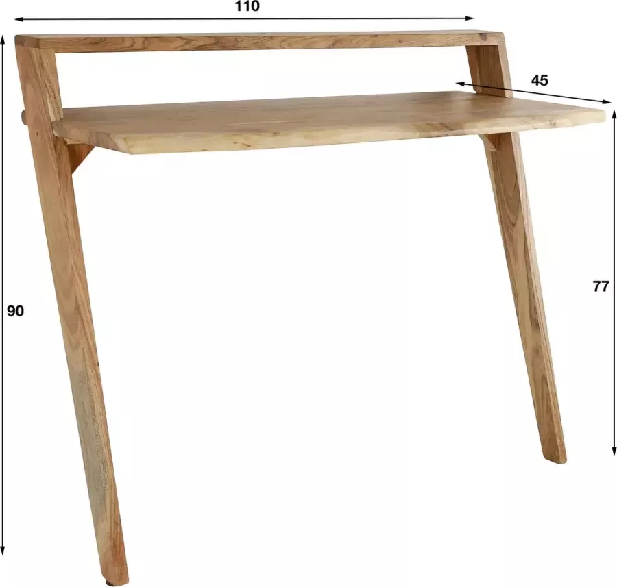 Giga Meubel Bureau Acaciahout Naturel 110cm Bureau Angle Solid - Foto 2