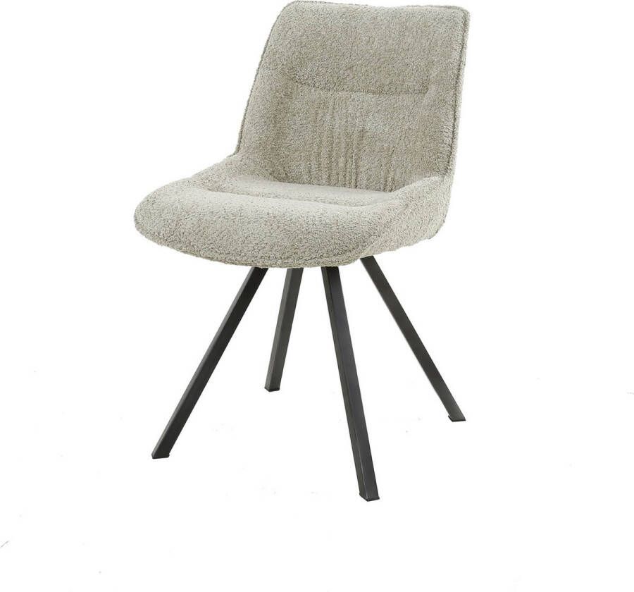 Giga Meubel Eetkamerstoel Bouclé Zand Zithoogte 47cm 50x58x82cm