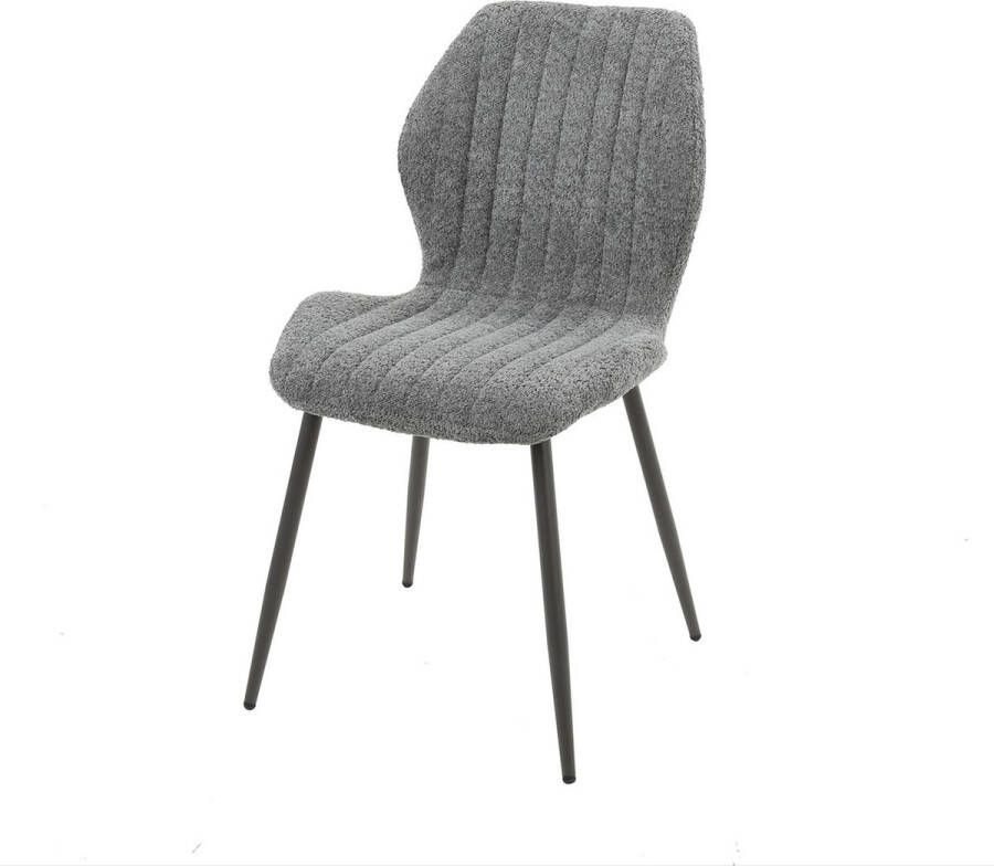 Giga Meubel Eetkamerstoel Bouclé Grijs 48x58x86cm Japandi