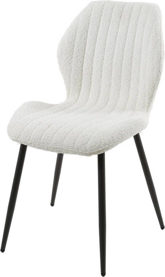 Giga Meubel Eetkamerstoel Bouclé Wit 48x58x86cm Japandi