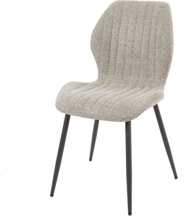 Giga Meubel Eetkamerstoel Bouclé Zand 48x58x86cm Japandi