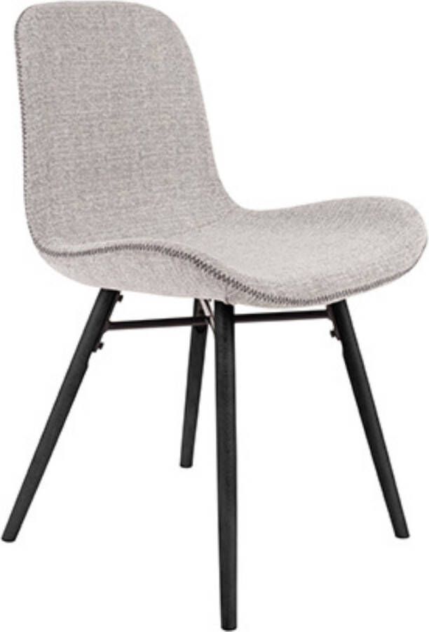 Giga Meubel Eetkamerstoel Lichtgrijs Hout Stof Zithoogte 46cm Set van 2