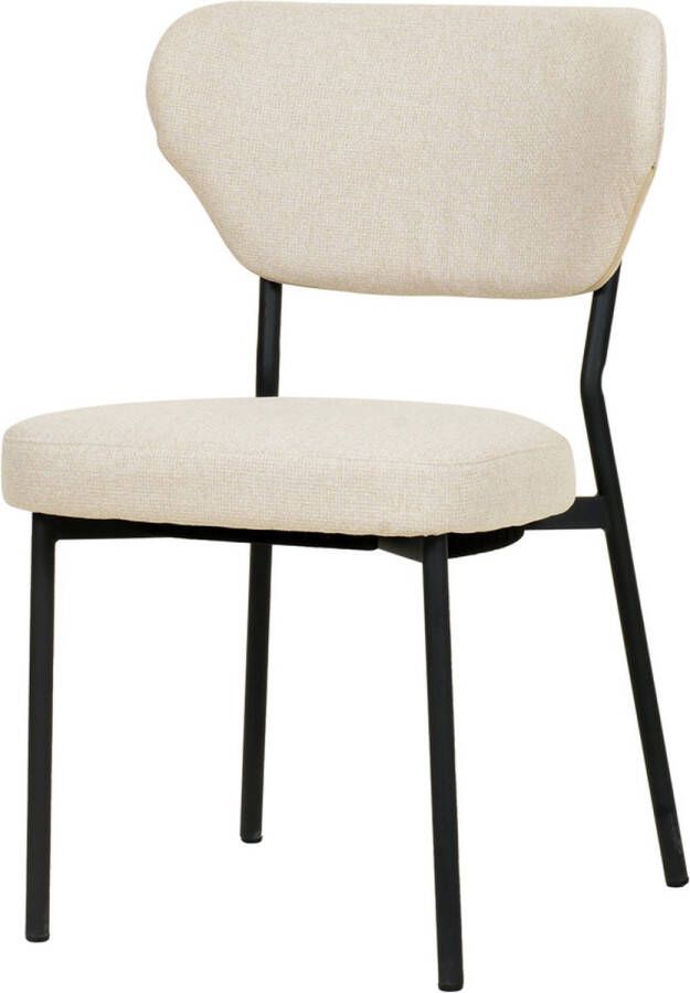 Giga Meubel Eetkamerstoel Stapelbaar Beige Stof 52x54x82cm Duko