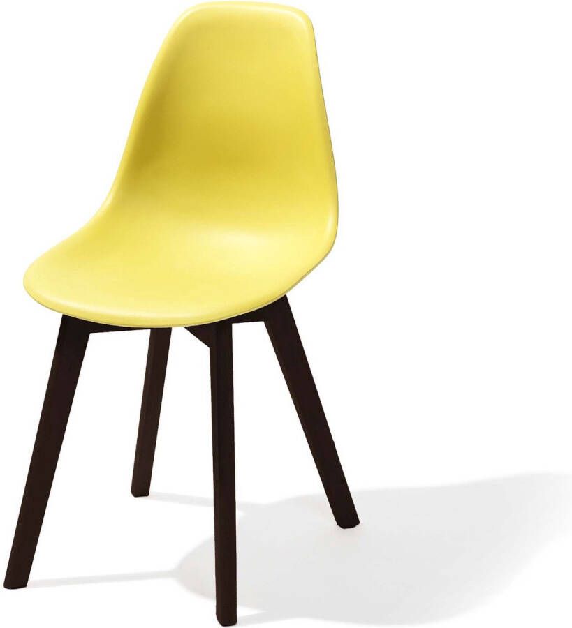 Giga Meubel Eetkamerstoel Stapelbaar Geel kunststof 53x47x83cm Keeve