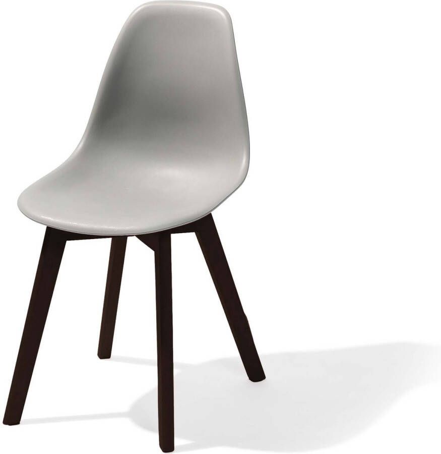 Giga Meubel Eetkamerstoel Stapelbaar Grijs kunststof 53x47x83cm Keeve