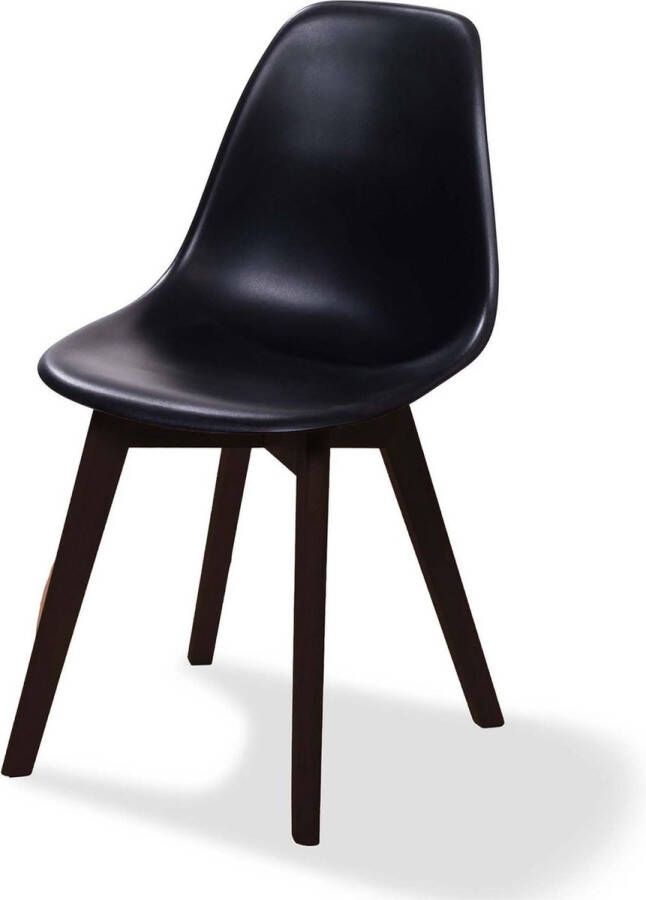 Giga Meubel Eetkamerstoel Stapelbaar Zwart kunststof 53x47x83cm Keeve