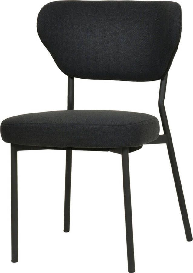 Giga Meubel Eetkamerstoel Stapelbaar Zwart Stof 52x54x82cm Duko