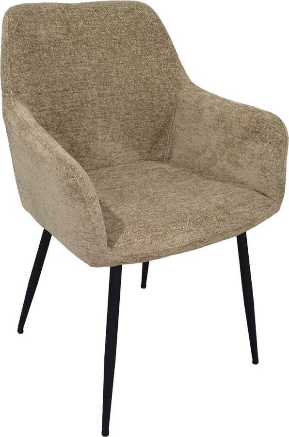 Giga Meubel Eetkamerstoel Taupe Stof Textiel Zithoogte 47cm Annabel - Foto 3