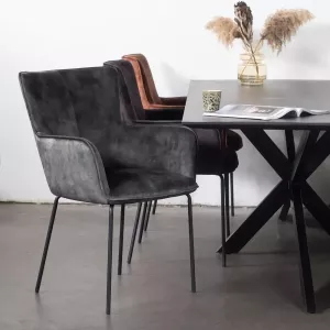 Giga Meubel Eetkamerstoel Velvet Groen Zithoogte 52cm Stoel Lex