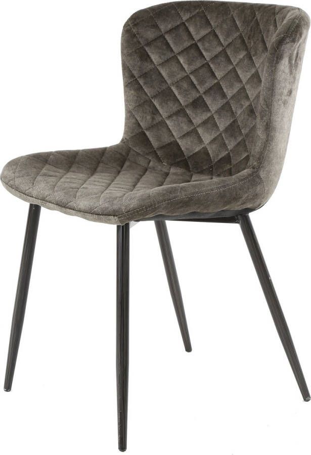 Giga Meubel Eetkamerstoel Zonder Armleuning Velvet Taupe Zithoogte 47cm - Foto 2
