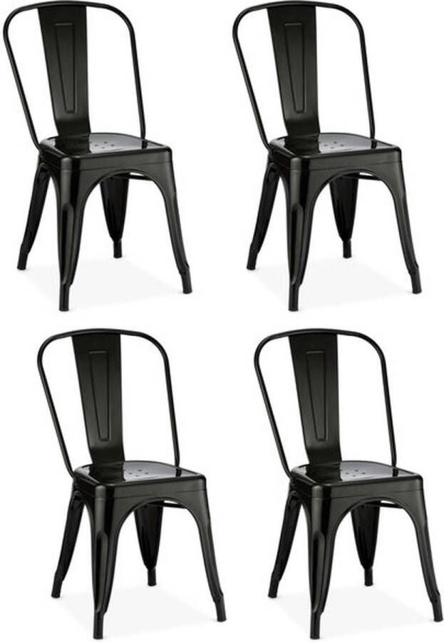 Giga Meubel Eetkamerstoel Zwart Metaal 43x51x85cm Korona