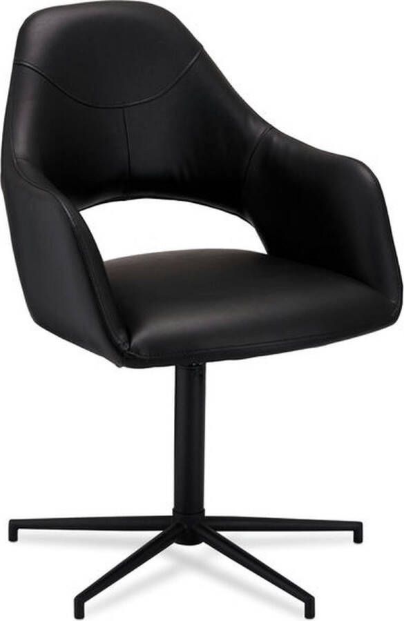 Giga Meubel Eetkamerstoel Zwart Metaal PU-leer 59x64x89cm Luna