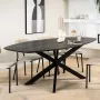 Giga Meubel Eetkamertafel Deens Ovaal Mangohout Zwart 230cm Tafel Marlous - Thumbnail 1