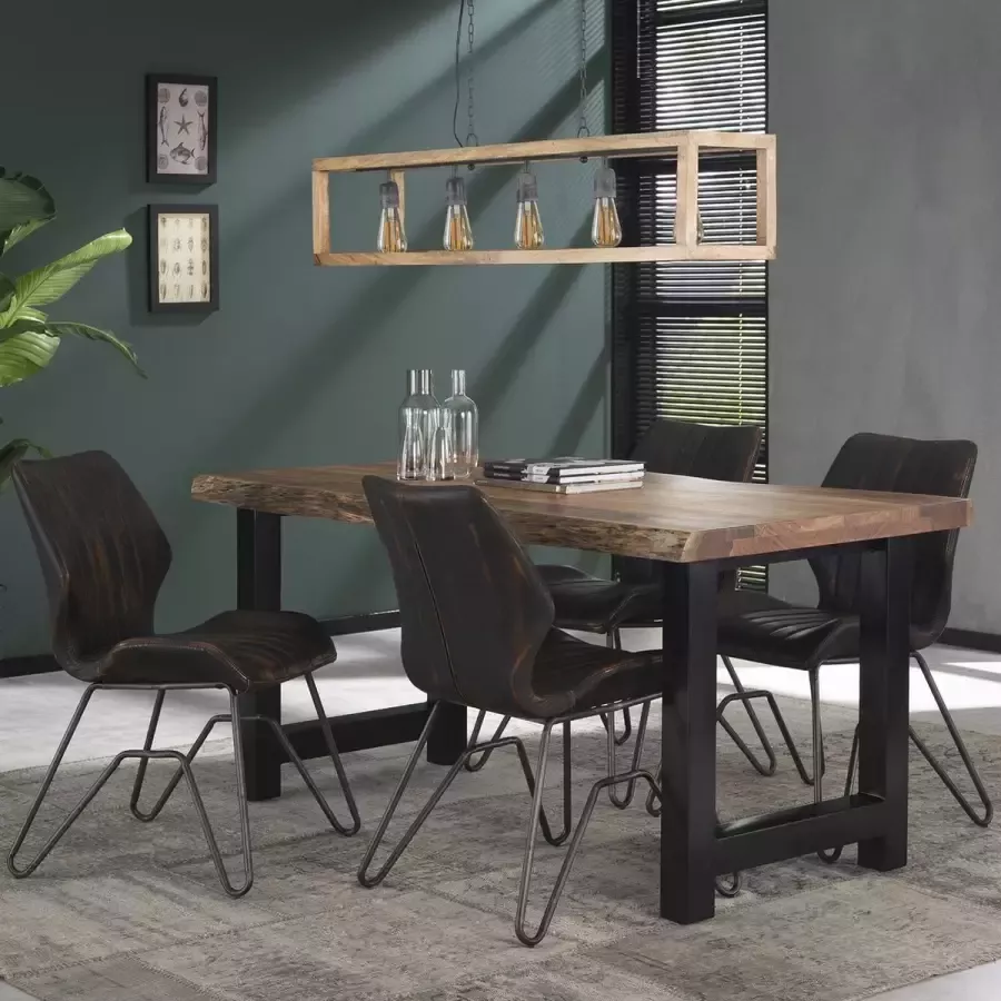 Giga Meubel Eetkamertafel Massief Acacia Naturel 165cm Tafel Boomstam - Foto 2