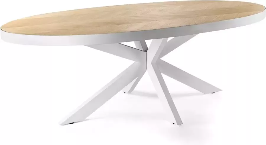Giga Meubel Eetkamertafel Ovaal Wit Eiken 110x230x76cm Tafel Lennox