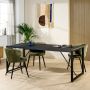Giga Meubel Eetkamertafel Zwart 200x90x76cm Mangohout Eetkamertafel Aziz - Thumbnail 1