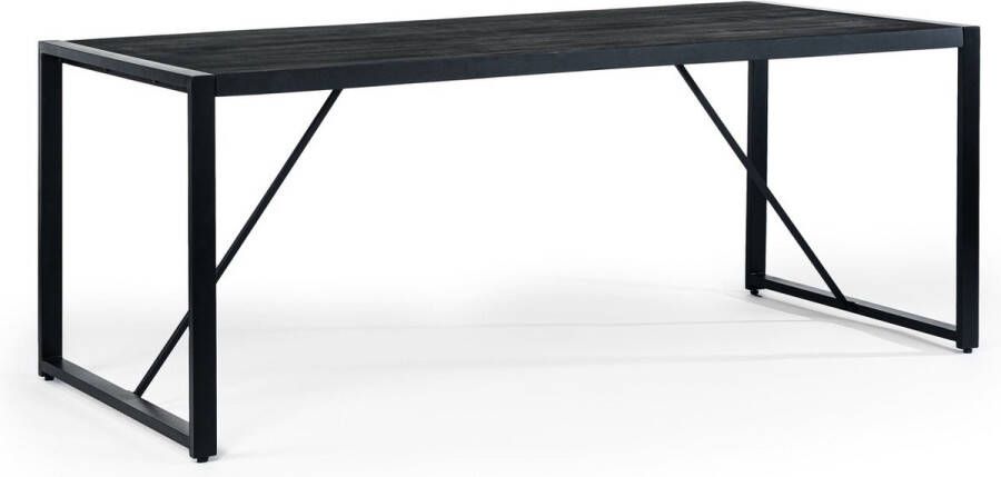 Giga Meubel Eetkamertafel Zwart 200x90x76cm Mangohout Eetkamertafel Aziz